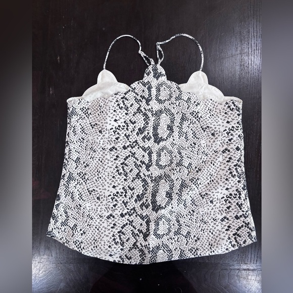 J Crew Snakeskin Print Halter Tank Top Style Blouse Size 6 - Picture 5 of 12